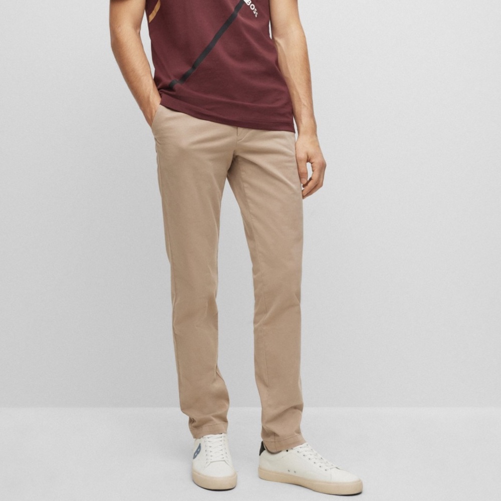 NWT Hugo Boss Slim-fit chinos in stretch-cotton gabardine 30/32